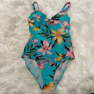 Nass-eau floral one piece swim suit size 10